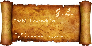 Gaebl Levendula névjegykártya